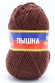 Пряжа Пышка цвет коричн., 100% шерсть, 110м, 100гр фото на сайте Hobbymir.ru