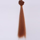 Волосы-тресс для кукол "Прямые" длина волос 25 см, ширина 100 см, цвет св.медь фото на сайте Hobbymir.ru