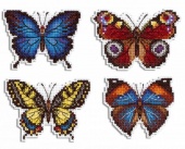 Набор для вышивания ЖАР-ПТИЦА Яркие бабочки. Магниты 6х9 см фото на сайте Hobbymir.ru