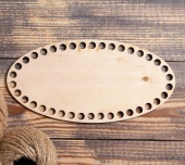 Заготовка для вязания "Овал", донышко фанера 3 мм, 20×10 см, d=8мм фото на сайте Hobbymir.ru