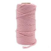 Веревка кручёная для макраме 100% Хлопок, 4мм х 100м(+/-1), цв. светло-розовый фото на сайте Hobbymir.ru