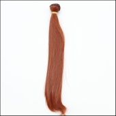 Волосы-тресс для кукол "Прямые" длина волос 25 см, ширина 100 см, цвет яр.медь фото на сайте Hobbymir.ru