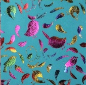 Фетр листовой с голографическим рисунком "Птички" 1мм 20х30см, цв. голубой фото на сайте Hobbymir.ru