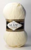 Пряжа ALIZE "Lanagold" цвет 01 кремовый, 51% акрил, 49% шерсть, 240м, 100гр фото на сайте Hobbymir.ru
