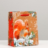 Пакет подарочный "Белка на ветке", 11,5 х 14,5 х 6,5 см фото на сайте Hobbymir.ru