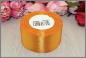 Однотонная атласная лента 50мм * 23м (+-1м) цвет ярко-оранжевый фото в интернет-магазине Hobbymir.ru
