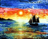 Картина по номерам "Пейзаж на закате", 40х50, арт.ZX21006	 фото на сайте Hobbymir.ru