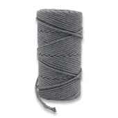 Веревка кручёная для макраме 100% Хлопок, 4мм х 100м(+/-1), цв. серый фото на сайте Hobbymir.ru