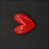 Кабошон  пластик Сердце, 20мм, цв. красный  фото на сайте Hobbymir.ru