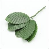 Листья тканевые на проволоке,10шт,цв. т. зеленый  фото на сайте Hobbymir.ru