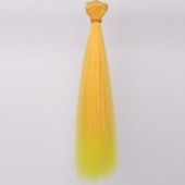 Волосы-тресс для кукол "Прямые" длина волос 25 см, ширина 100 см, цвет ярк. желтый фото на сайте Hobbymir.ru