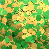 Пайетки двусторонние 'Астра' цвет 7501 зеленый-золото 6 мм 10 гр  фото на сайте Hobbymir.ru
