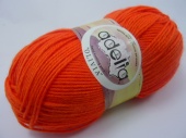 Пряжа ADELIA "OLIVIA"  цвет яр.оранжевый, 60% акрил, 40% шерсть, 250м, 100гр фото на сайте Hobbymir.ru
