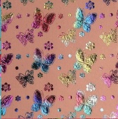 Фетр листовой с голографическим рисунком "Бабочки" 1мм 20х30см, цв. пудра фото на сайте Hobbymir.ru