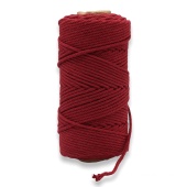 Веревка кручёная для макраме 100% Хлопок, 4мм х 100м(+/-1), цв. бордовый фото на сайте Hobbymir.ru