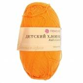 Пряжа Детский хлопок цвет 485 желто-оранжевый, 100% мерсеризованный хлопок, 330м, 100гр фото на сайте Hobbymir.ru