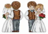 Набор для вышивания ЖАР-ПТИЦА Жених и невеста 19х13 см фото на сайте Hobbymir.ru