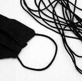 Шнур эластичный для масок, 2 мм, 5м, цвет черный фото в интернет-магазине Hobbymir.ru