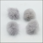 Помпон из натурального меха(норка) d=3см,набор 4шт,цв. серый фото на сайте Hobbymir.ru