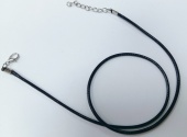 Шнур из кожи, 60см+удлинитель,d=1,5мм цвет черный фото на сайте Hobbymir.ru